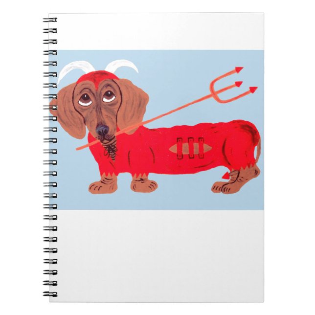 Caderno Espiral Diabo Dachshund (Frente)