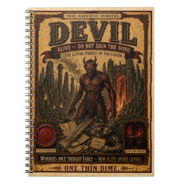 Caderno Espiral Diabo, Monstro de Circo Vintage