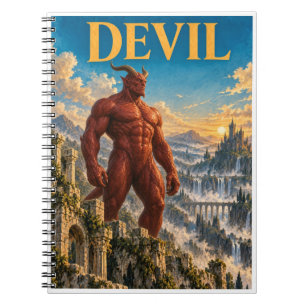 Caderno Espiral Diabo, Monstro de Fantasia Gótica