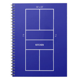 Caderno Espiral Diagrama da Quadra de Pickleball da Cozinha