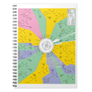 Caderno Espiral Diagrama do código genético que mostra resíduos
