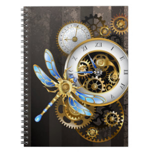 Caderno Espiral Dials Steampunk com Dragonfly