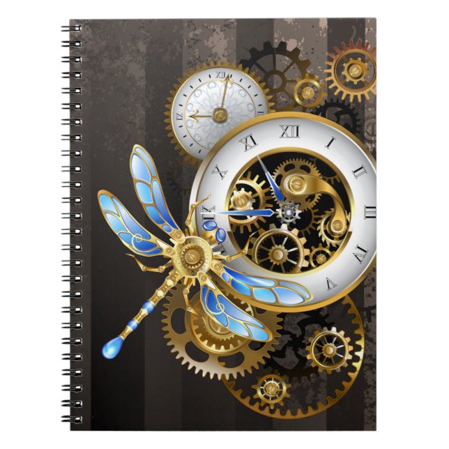 Caderno Espiral Dials Steampunk com Dragonfly (Frente)