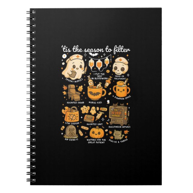 Caderno Espiral Dialysis Nurse Tis The Season To Halloween (Frente)