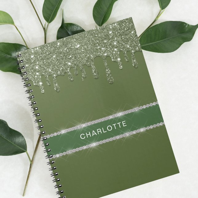 Caderno Espiral Diamante de Espuma Verde de Sage Moderna (Criador carregado)