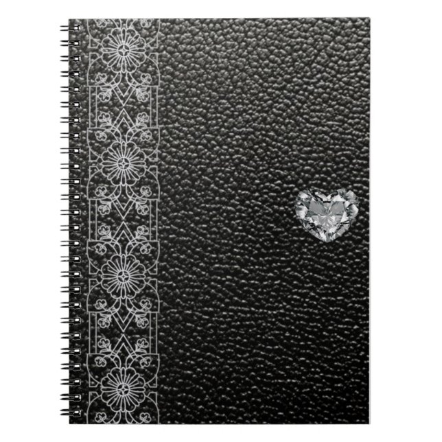 Caderno Espiral diamante, estilo de couro falso, estilo luxo (Frente)