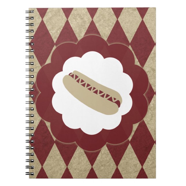 Caderno Espiral diamantes de cachorro quente (Frente)