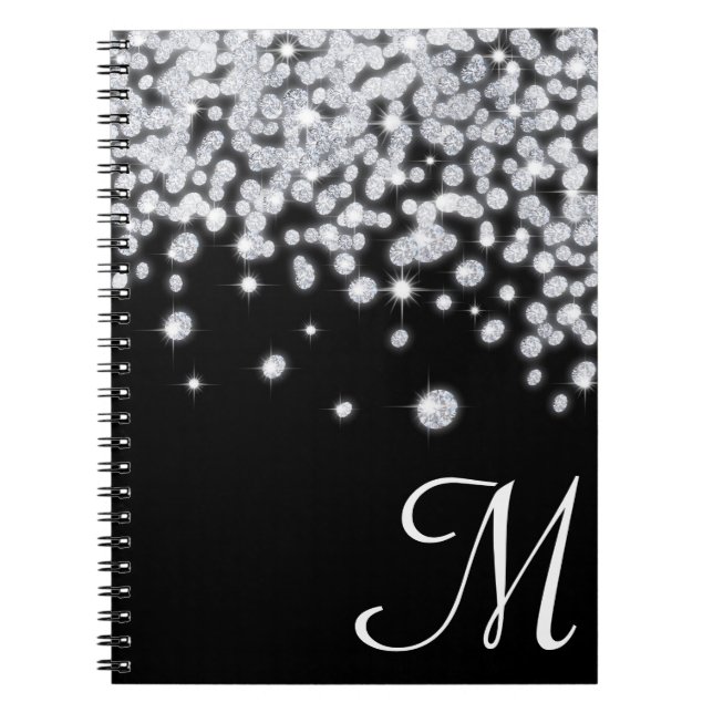 Caderno Espiral Diamond Jewelry Monograma Nota Inicial (Frente)