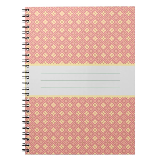 Caderno Espiral Diamond Pattern Rosé (Frente)