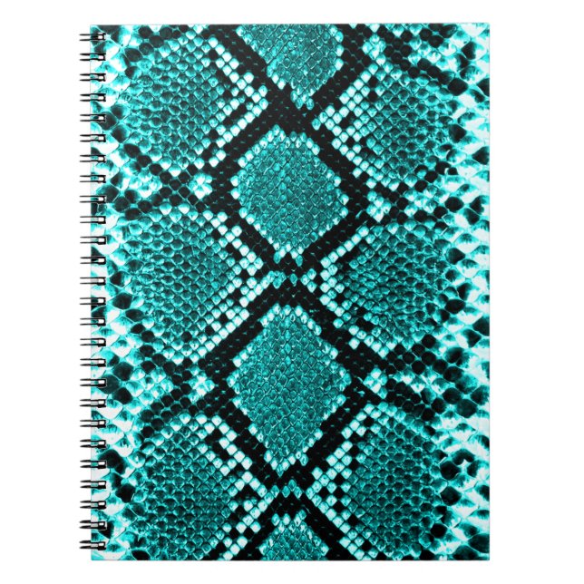 Caderno Espiral Diamond Rattlesnake Cobra Skin aqua (Frente)