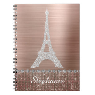 Caderno Espiral Diamond Sparkle de Rosa personalizado