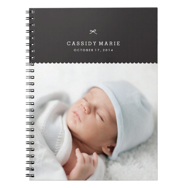 Caderno Espiral Diário arco e escalas - Preto (Frente)