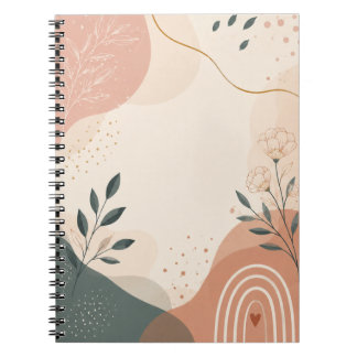 Caderno Espiral Diário Arco-Íris Neutro Minimalista