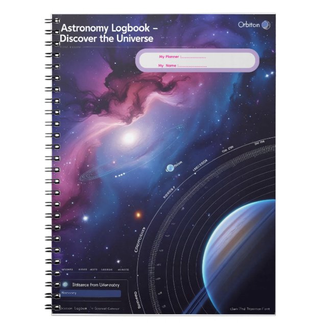 Caderno Espiral Diário astronômico - Descubra o Universo (Frente)