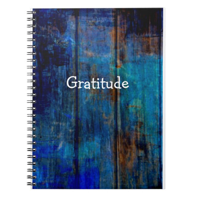 Caderno Espiral Diário azul da gratitude do estilo country (Frente)