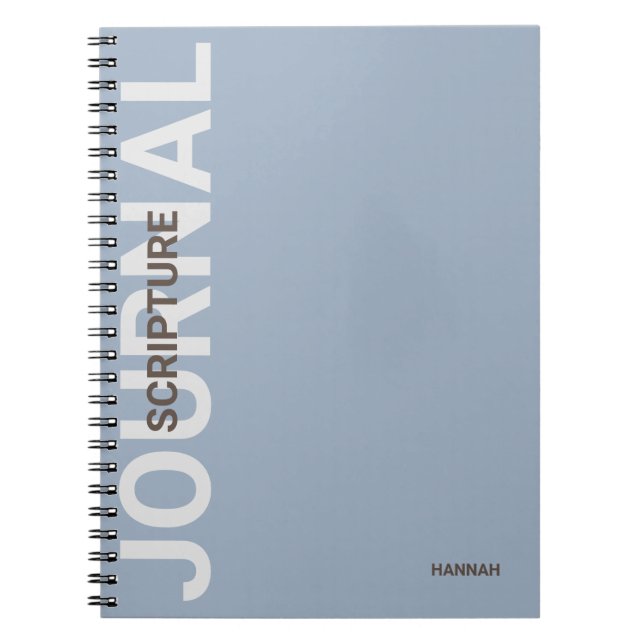 Caderno Espiral Diário Azul Personalizado por Escritura Cristã (Frente)
