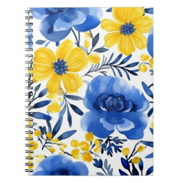 Caderno Espiral Diário Blue Bloom