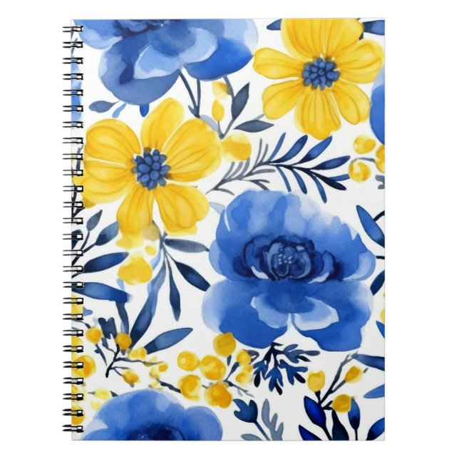 Caderno Espiral Diário Blue Bloom (Frente)
