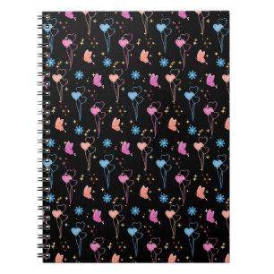 Caderno Espiral Diário Borboletas & Estrelas Noturnas Sonhadoras