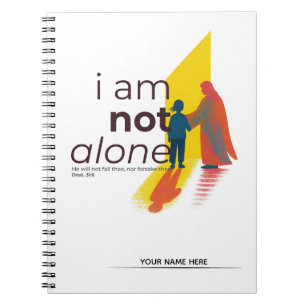 Caderno Espiral Diário Cristão Personalizado Eu Não Estou Sozinho