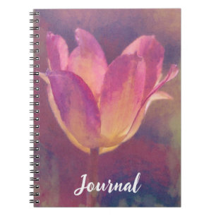 Caderno Espiral Diário da Flor da Tulip Rosa bonito