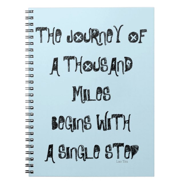 Caderno Espiral Diário da perda de peso, azul, motivação da dieta (Frente)