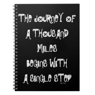 Caderno Espiral Diário da perda de peso, branco preto, motivaçã