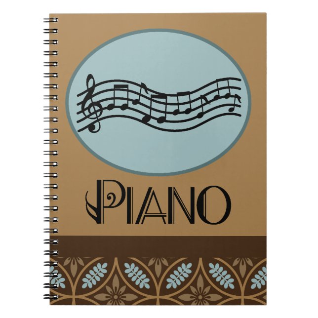 Caderno Espiral Diário da prática da lição de piano (Frente)