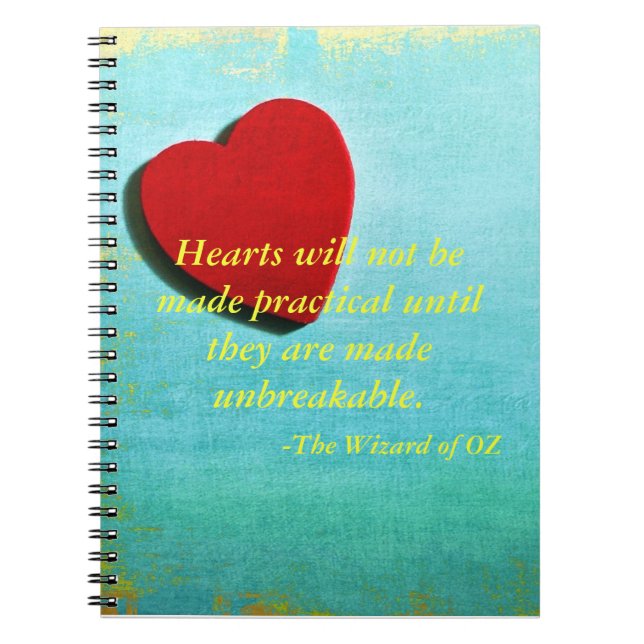 Caderno Espiral Diário das citações de mágico de Oz (Frente)