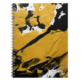Caderno Espiral DIÁRIO de Abstrato preto e Dourado de Soul Ignado