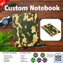 Caderno Espiral Diário de Acampamento | INICIAL Camuflagem Criança