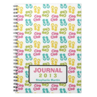 Caderno Espiral Diário de ano personalizado em sandálias de sacudi
