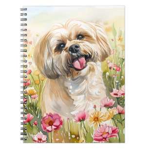 Caderno Espiral Diário de Aquarela Lhasa Apso