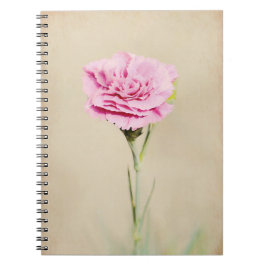 Caderno Espiral Diário de Arte da Flor do Craveiro Rosa