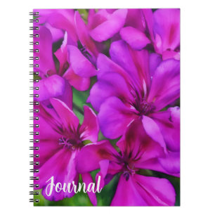 Caderno Espiral Diário de Arte Natural das Flores Rosa Profundo