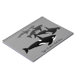Caderno Espiral Diário de Baleia Assassina Personalizada para Note