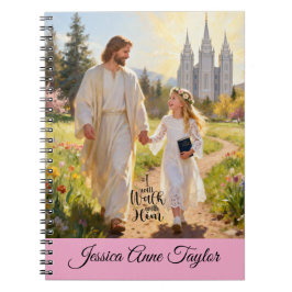 Caderno Espiral Diário de Batismo Personalizado para Meninas