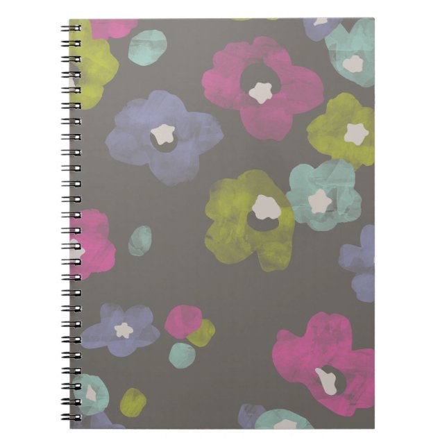 Caderno Espiral Diário de Blooms por Aquarela - Carvão (Frente)