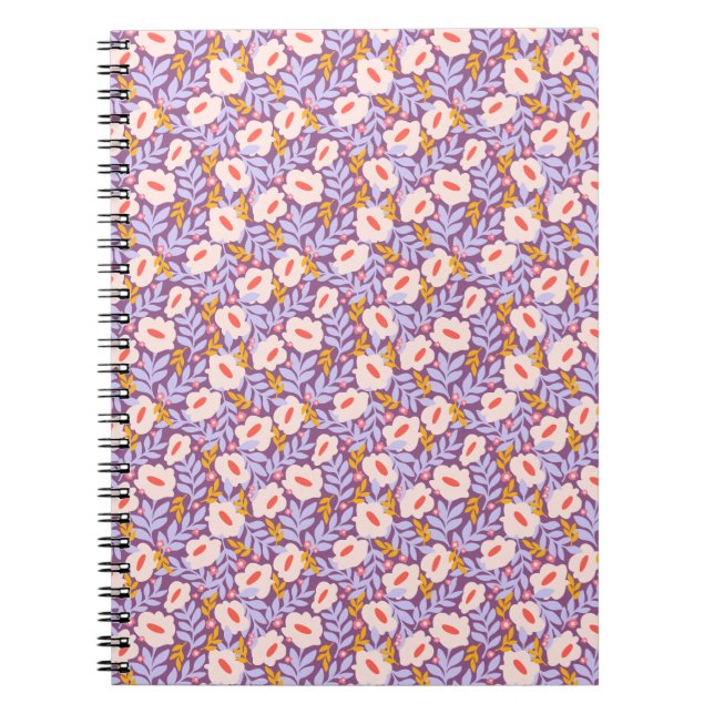 Caderno Espiral Diário de Blossom Roxo (Frente)