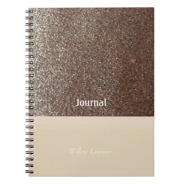 Caderno Espiral Diário de Brilho Falso Rosa Corado (Frente)