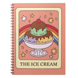 Caderno Espiral Diário de Cartas de Tarot de Sorvete