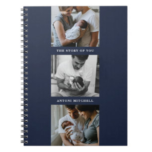 Caderno Espiral Diário de Colagem de 3 Fotografias do Triptych Mod