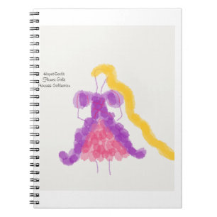 Caderno Espiral Diário de Coleção Princesa de Flores