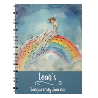 Caderno Espiral Diário de Composição de Músicas Personalizado, Enc