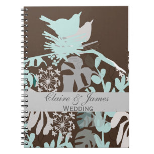 Caderno Espiral Diário de Convidado de Casamento Trendy