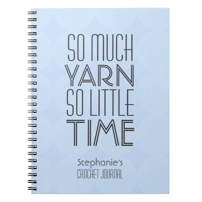 Caderno Espiral Diário de Crochet Personalizado de Padrão Geométri (Frente)