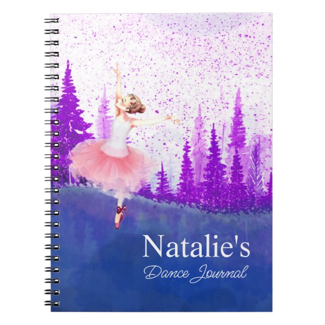 Caderno Espiral Diário de dança de baile personalizado (Frente)