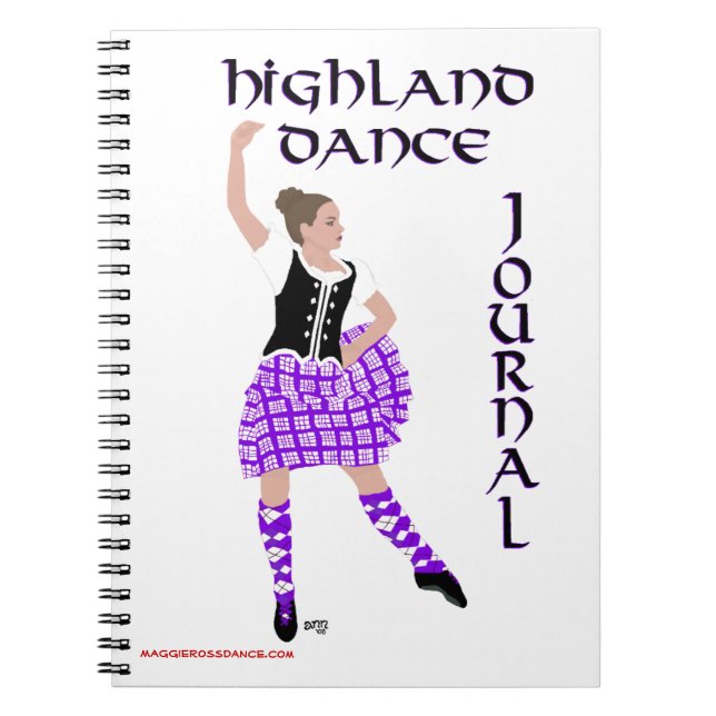 Caderno Espiral Diário de dança do Highland da Escócia (Frente)