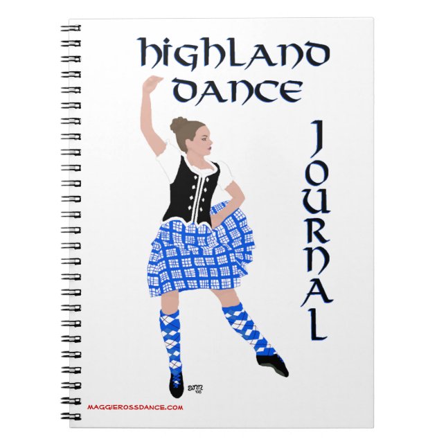 Caderno Espiral Diário de dança do Highland da Escócia (Frente)