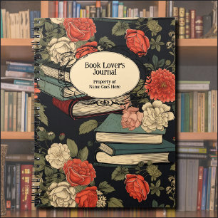 Caderno Espiral Diário de Diários do Leitor de Livros e Rosas
